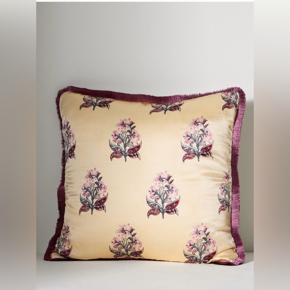 NWT Anthropologie Silk Mix Print Floral Pillow